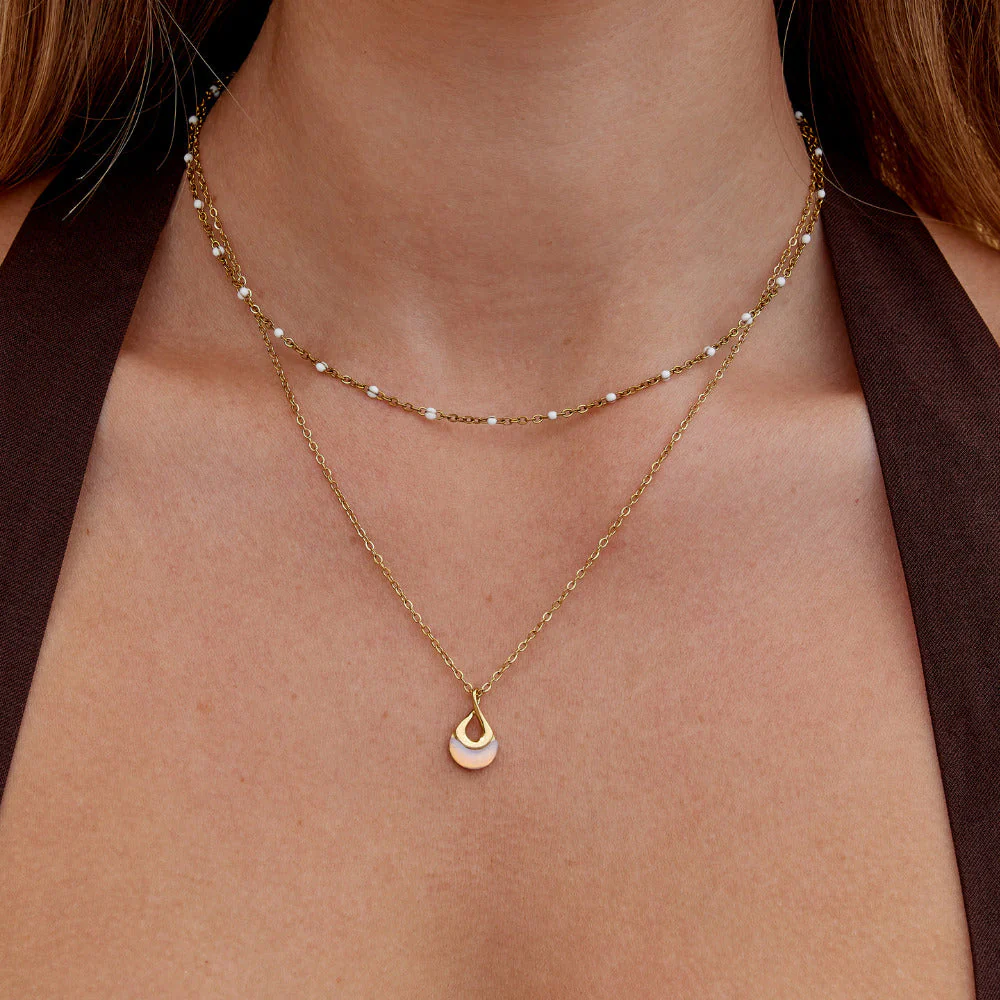 Tiffany White Stone Pendant Necklace - Image 2