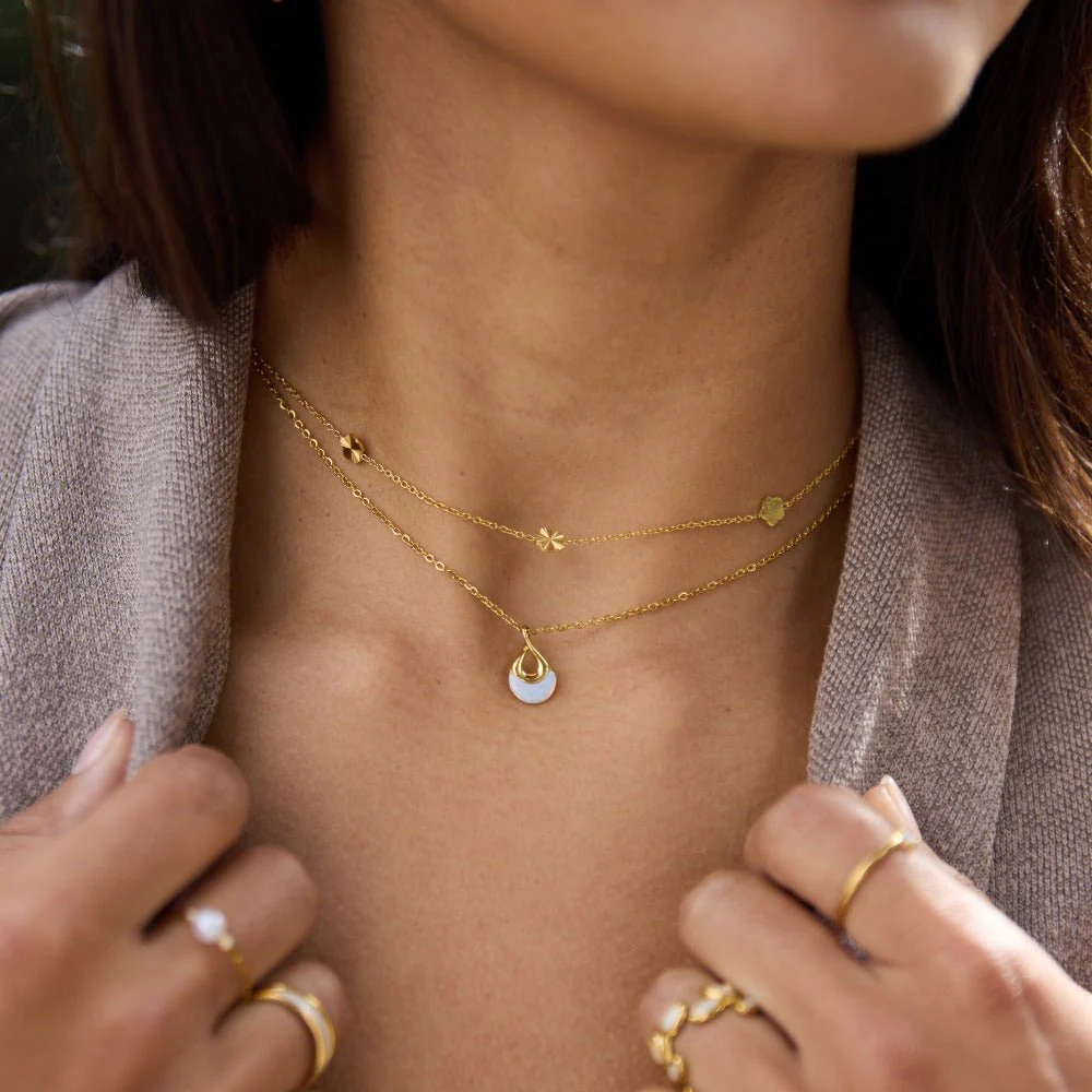 Tiffany White Stone Pendant Necklace - Image 3
