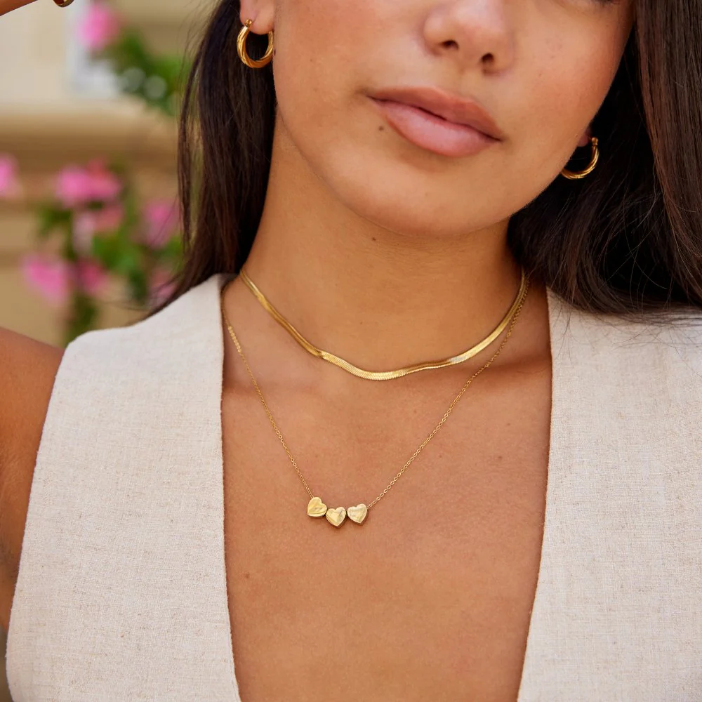 Trio Heart Pendant Necklace - Image 2