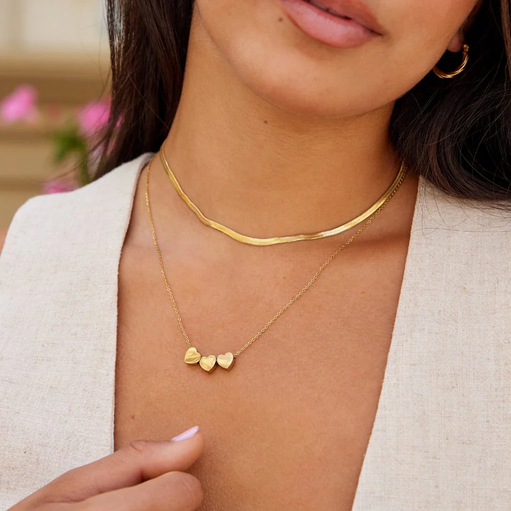 Trio Heart Pendant Necklace - Image 5