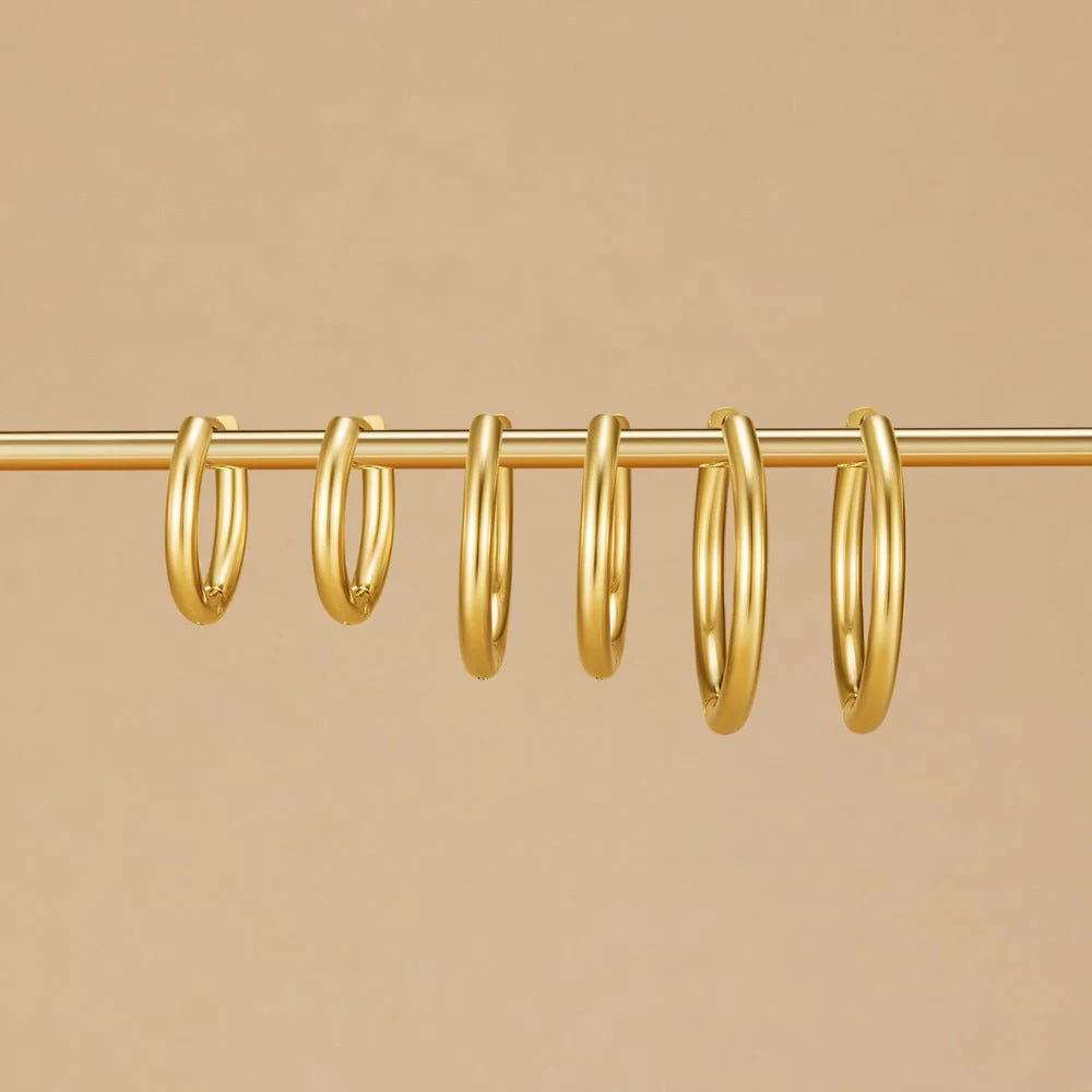 Triple Hoop Earrings Set - Image 5