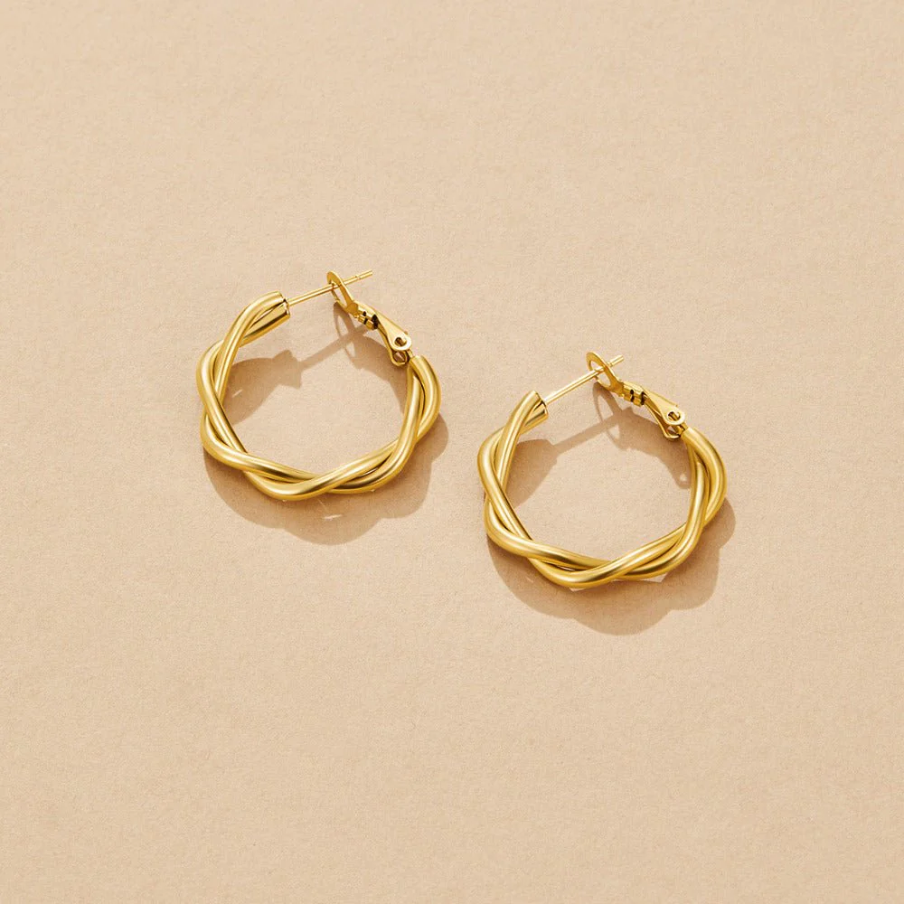 Twisted Celine Hoop Earrings - Image 3