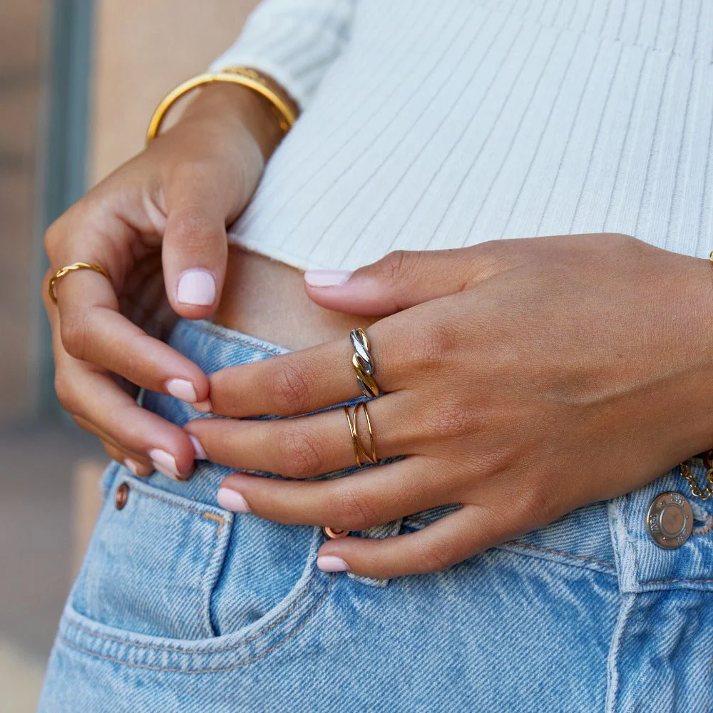Twisted Ella Two-Toned Ring - Image 2