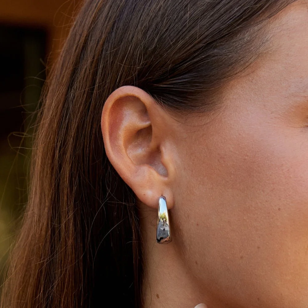 Valentina Silver Hoop Earrings - Image 2