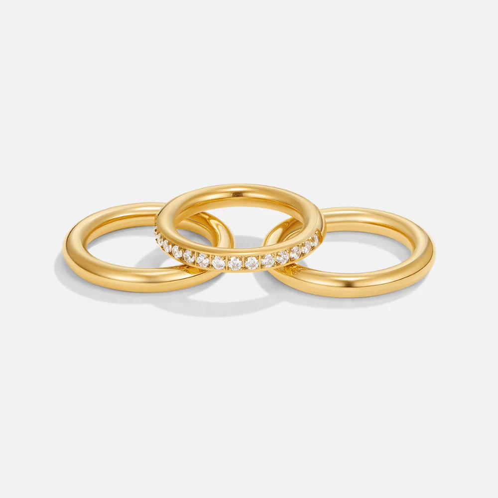 Vana Trio Gold & Crystal Ring Set - Image 5