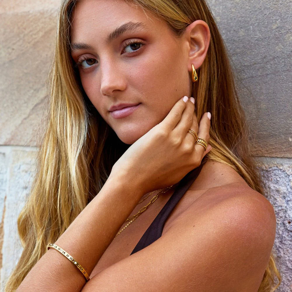 Vienna Gold Dome Earrings - Image 3