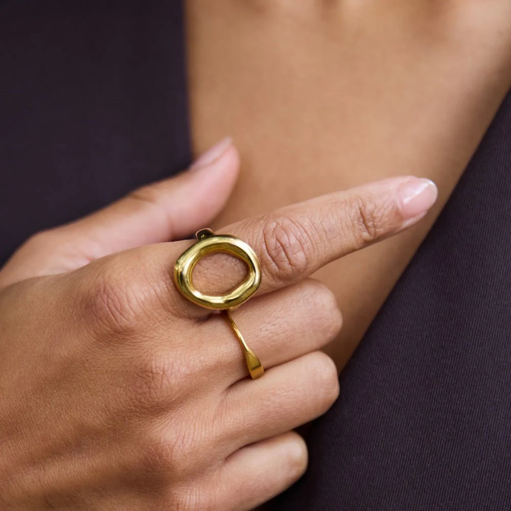 Vina Melted Gold Ring - Image 2