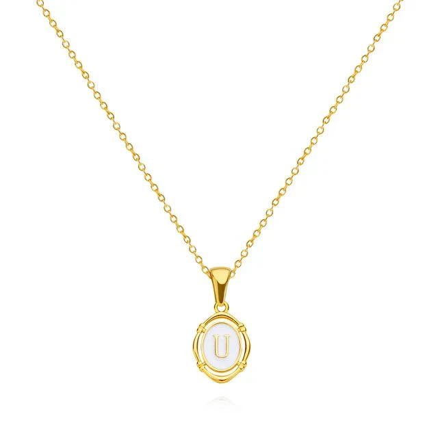 Vintage Gold Letter Necklace - Image 24