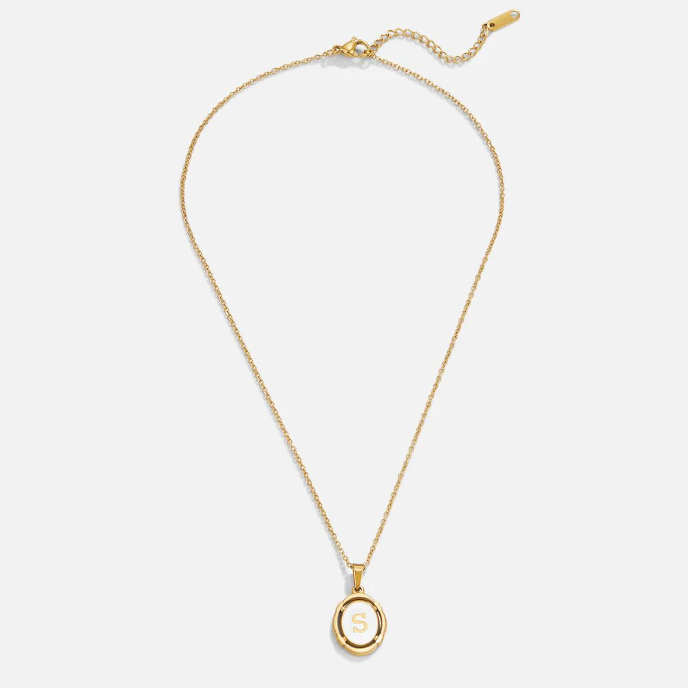 Vintage Gold Letter Necklace - Image 4
