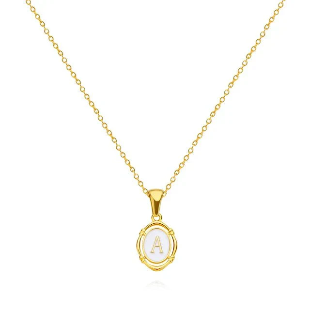 Vintage Gold Letter Necklace - Image 5