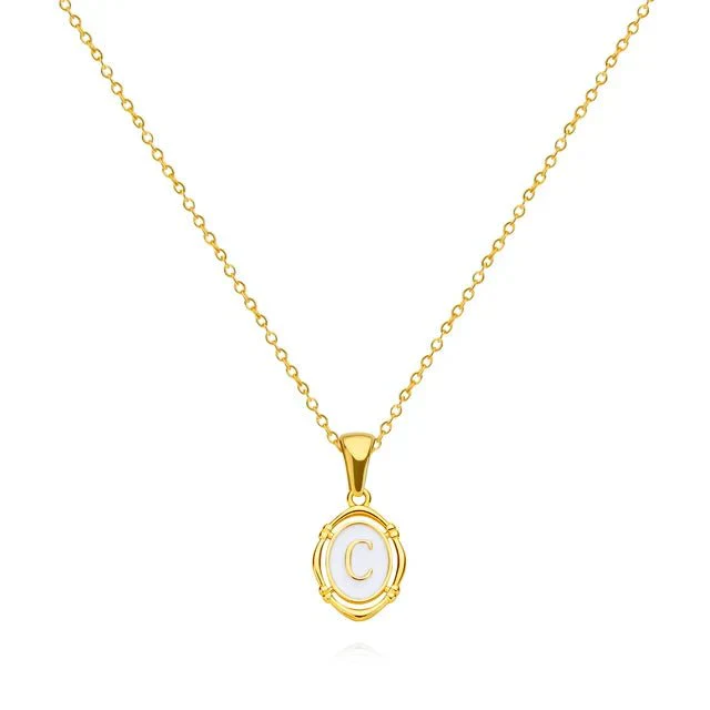 Vintage Gold Letter Necklace - Image 7