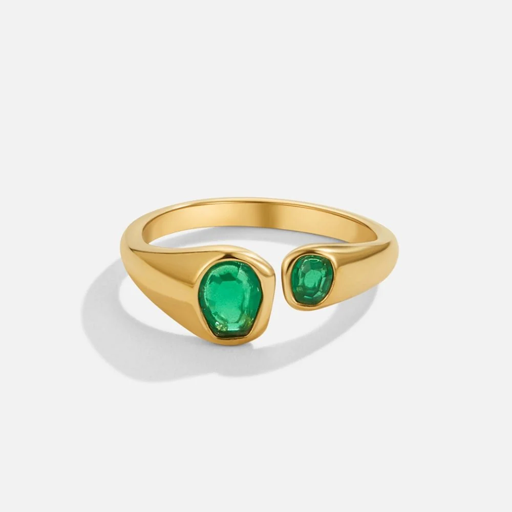 Vintage Green Emerald Wrap Ring - Image 3