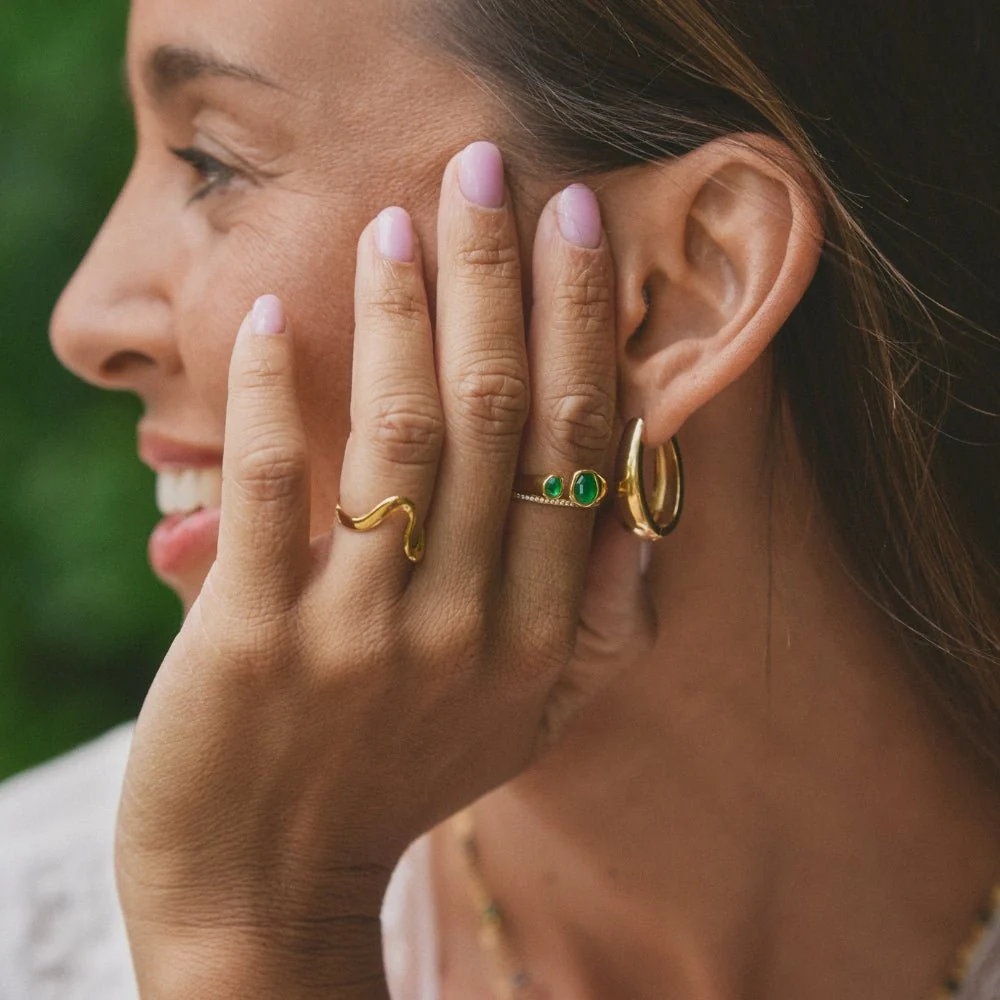 Vintage Green Emerald Wrap Ring - Image 4