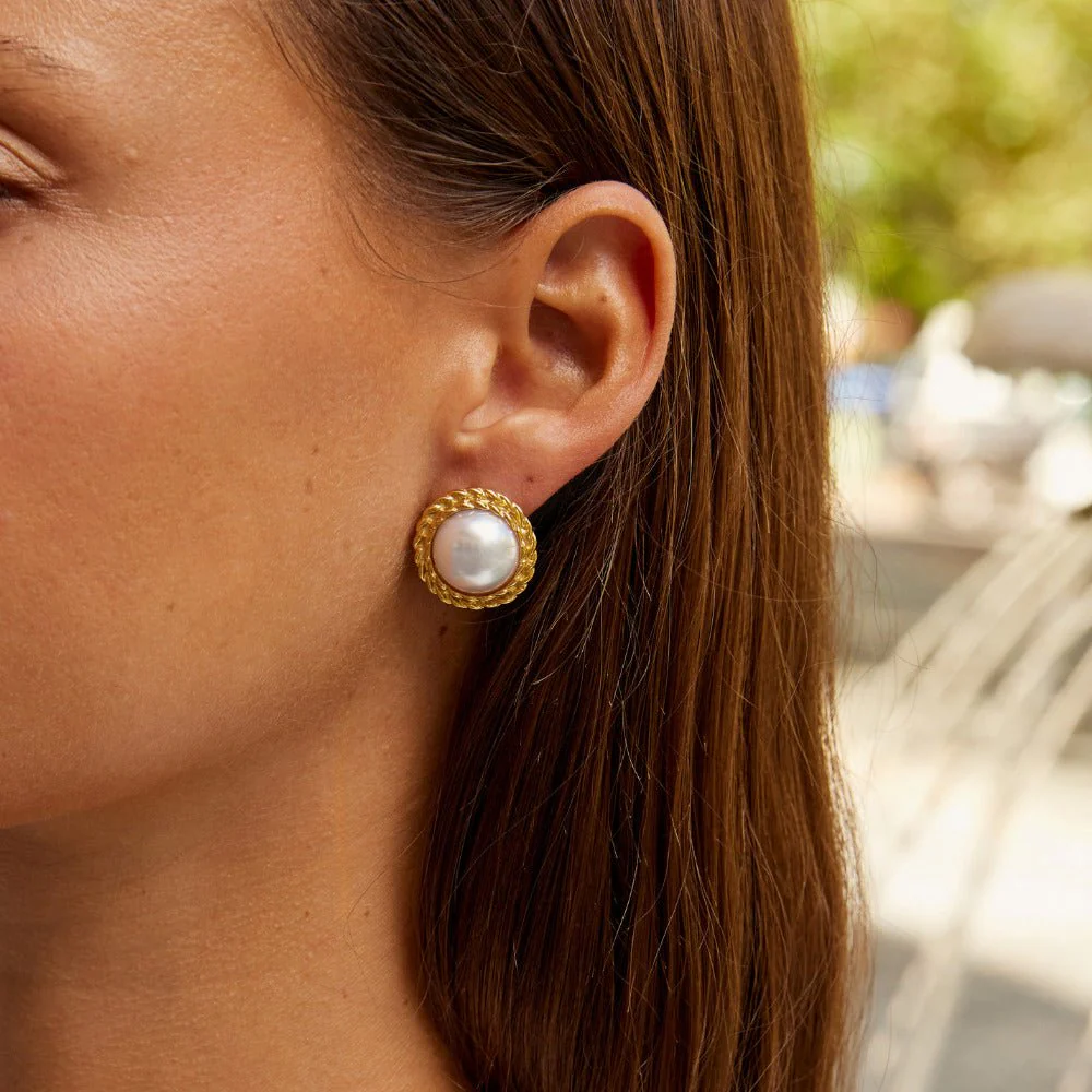 Vintage Monet Pearl Earrings - Image 2