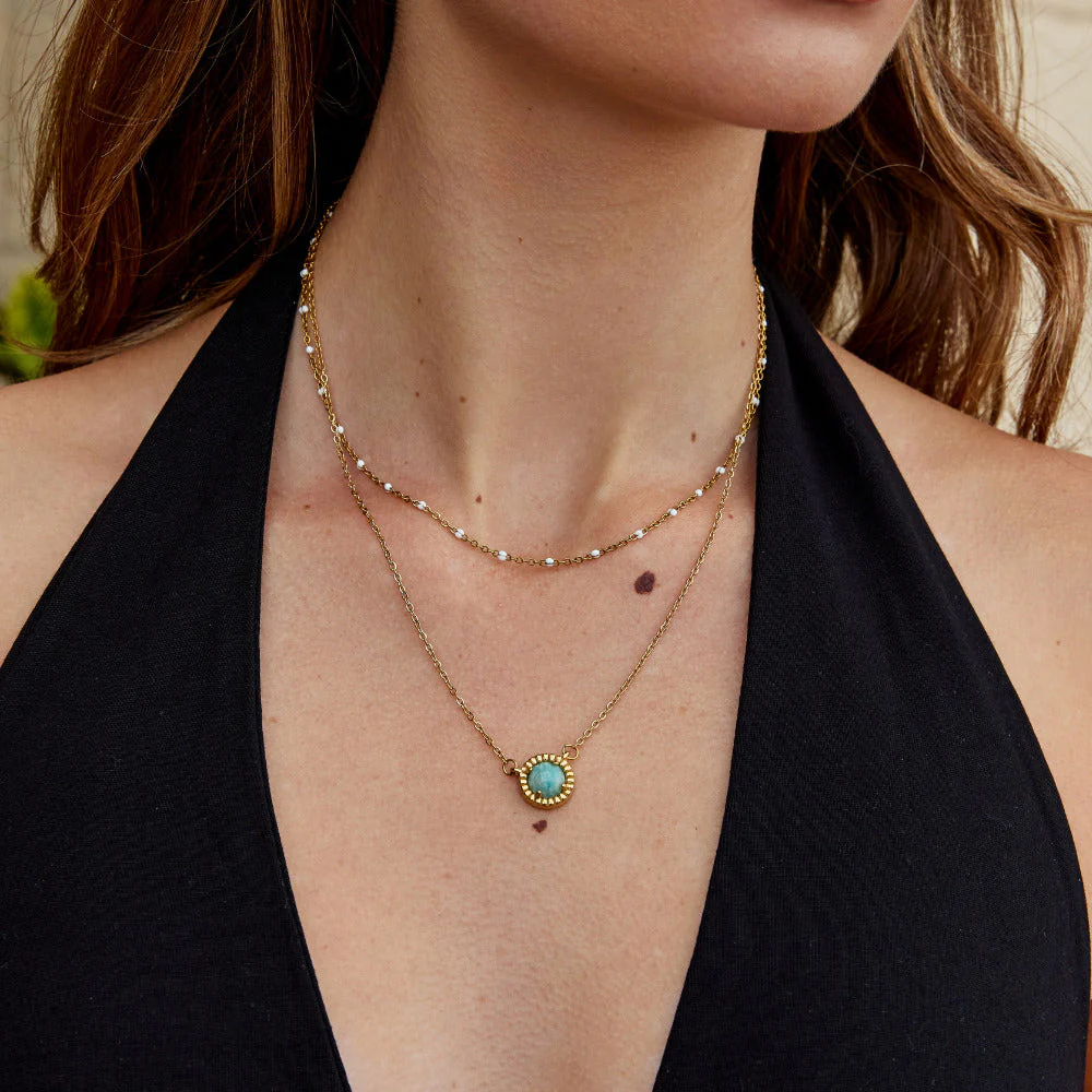 Vintage Round Amazonite Necklace - Image 2