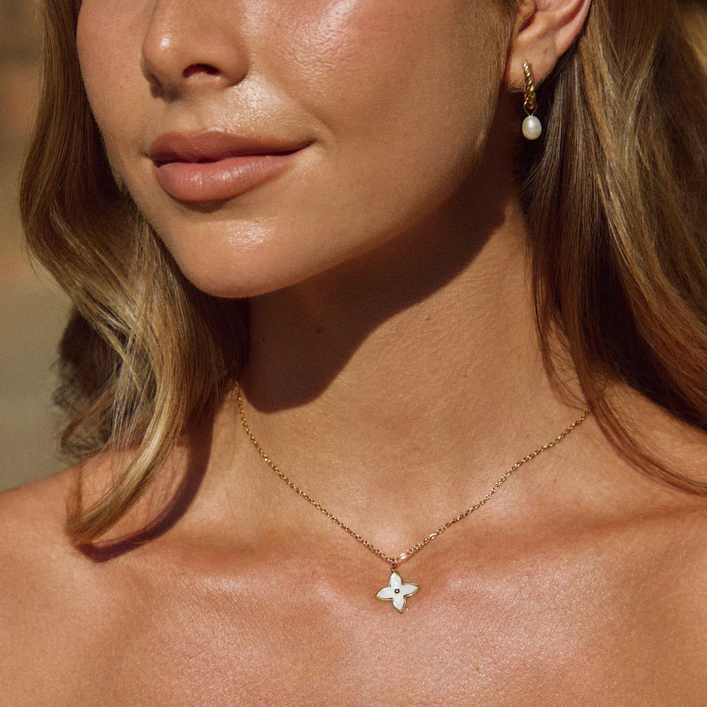 White Blossom Petal Necklace - Image 2