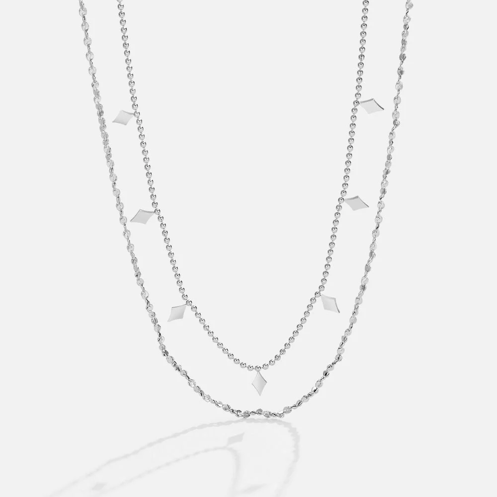 Willow Diamond Drop Layered Necklace - Image 2