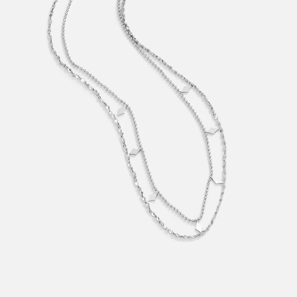 Willow Diamond Drop Layered Necklace - Image 4