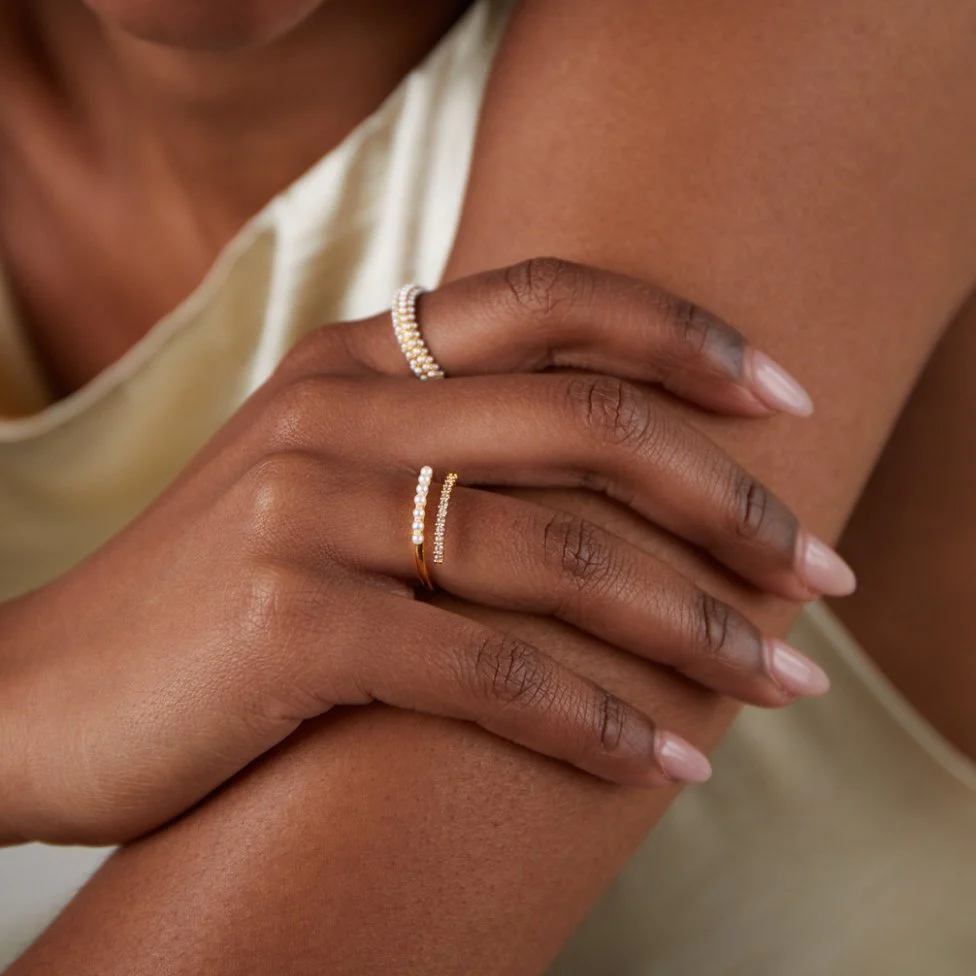 “Wrap Me” Pearl & Crystal Ring - Image 4