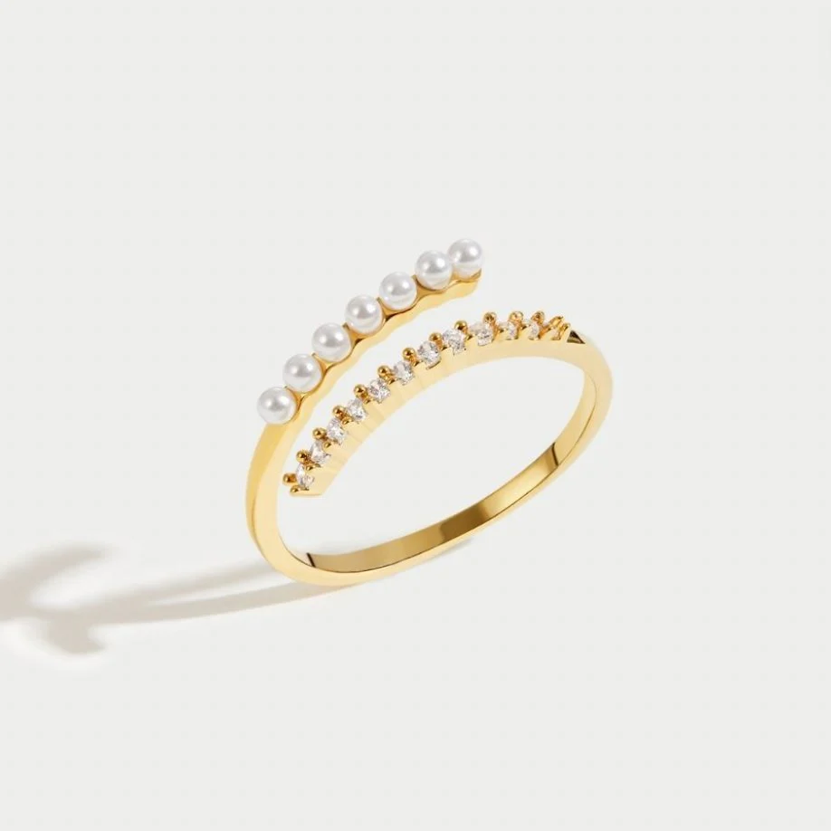 “Wrap Me” Pearl & Crystal Ring - Image 5