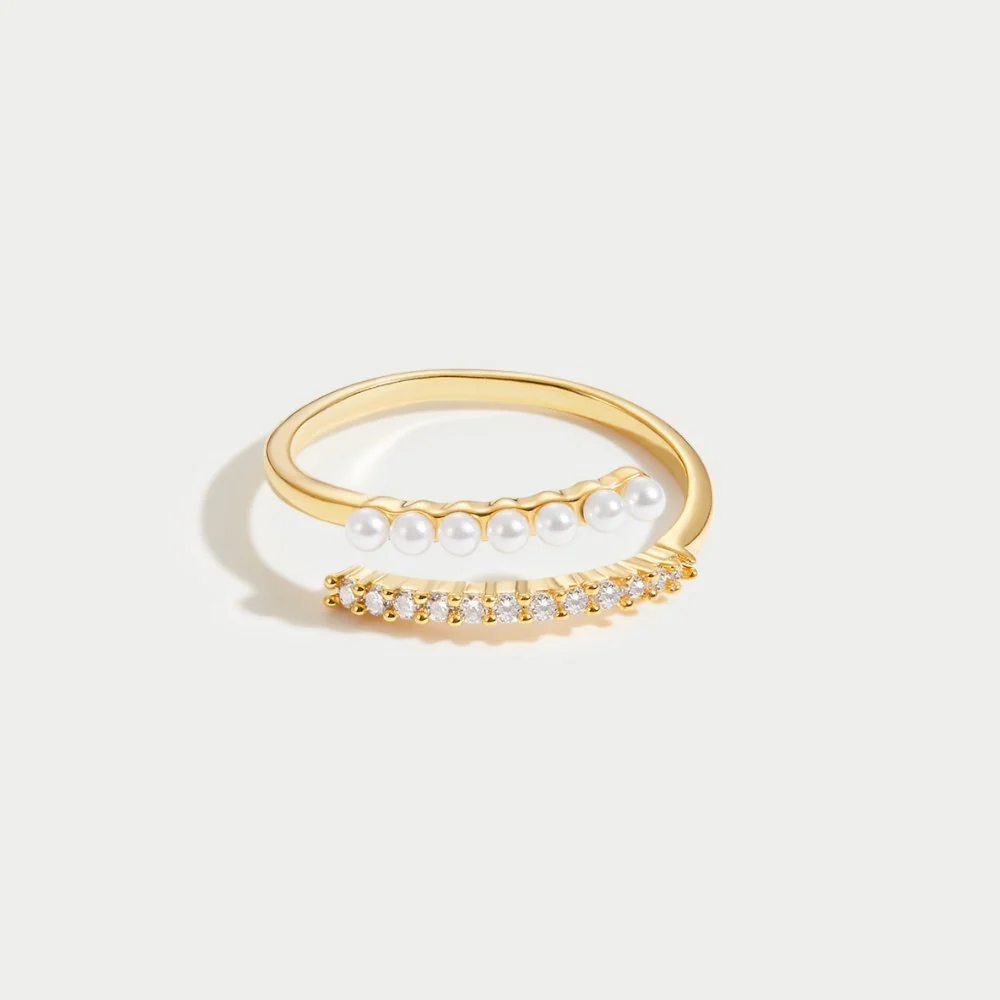 “Wrap Me” Pearl & Crystal Ring - Image 7
