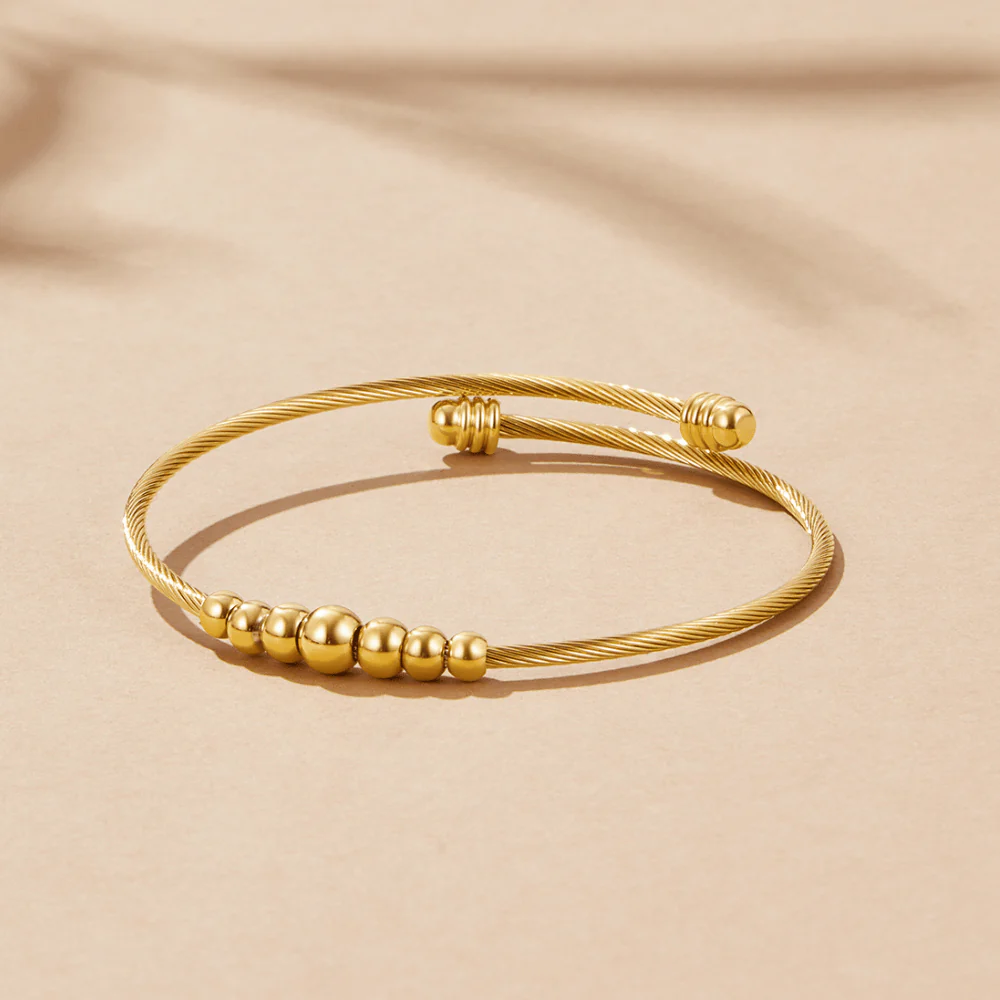 Yuri Gold Bead Bangle