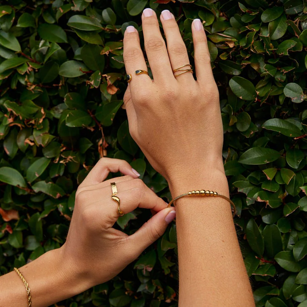 Yuri Gold Bead Bangle - Image 3