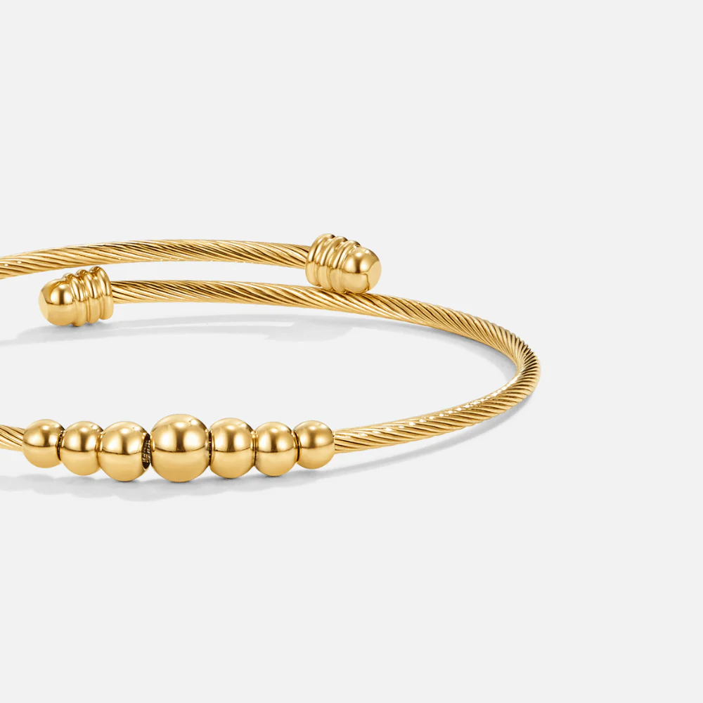 Yuri Gold Bead Bangle - Image 4