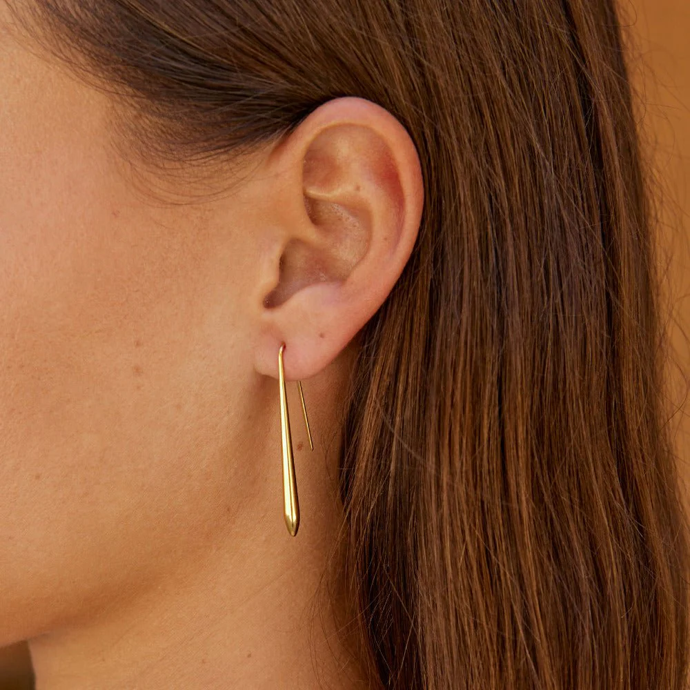 Zia Gold Drop Earrings - Image 2