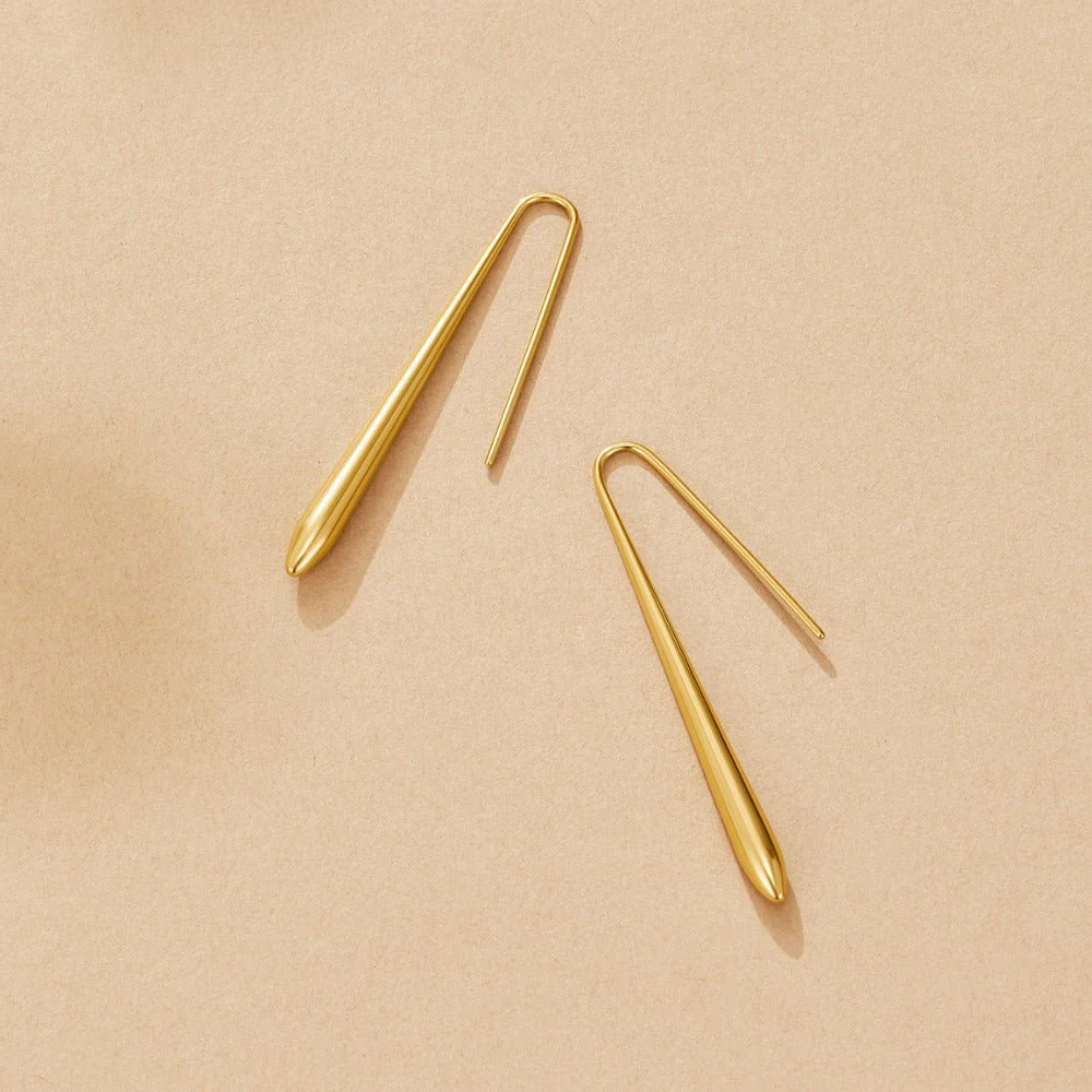 Zia Gold Drop Earrings - Image 3