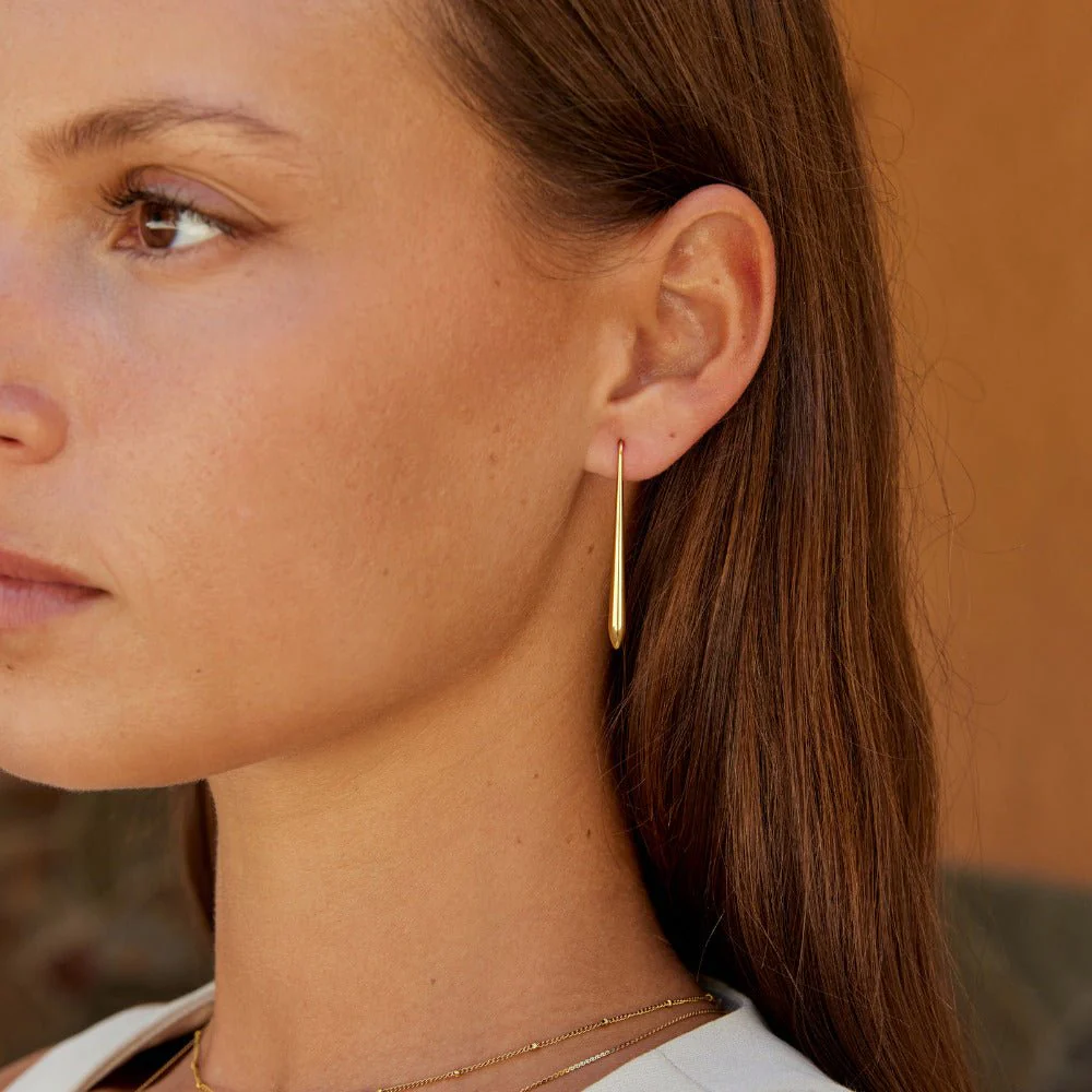 Zia Gold Drop Earrings - Image 5